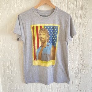 Chuck Norris Gray Short Sleeve T-shirt Top Size Small
